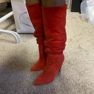 Steve Madden red suede boots